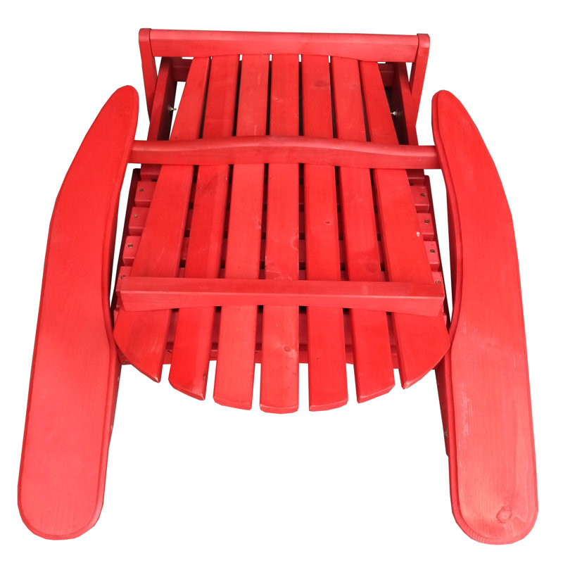 Chaise Adirondack pliante en bois massif Philbrick, Rouge