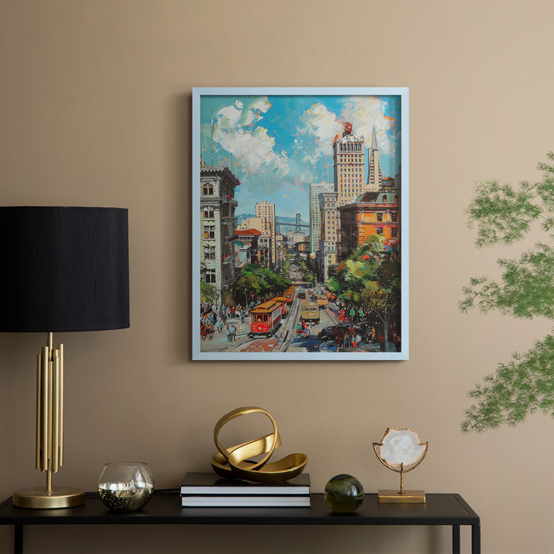 «LANDSCAPES Series», reproduction encadrée - bois massif, Bleu, H 30 po x l 24 po