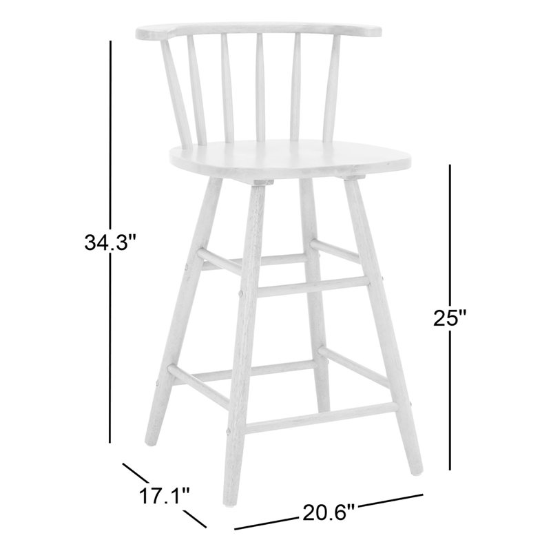 Wood Counter Stool, Gray