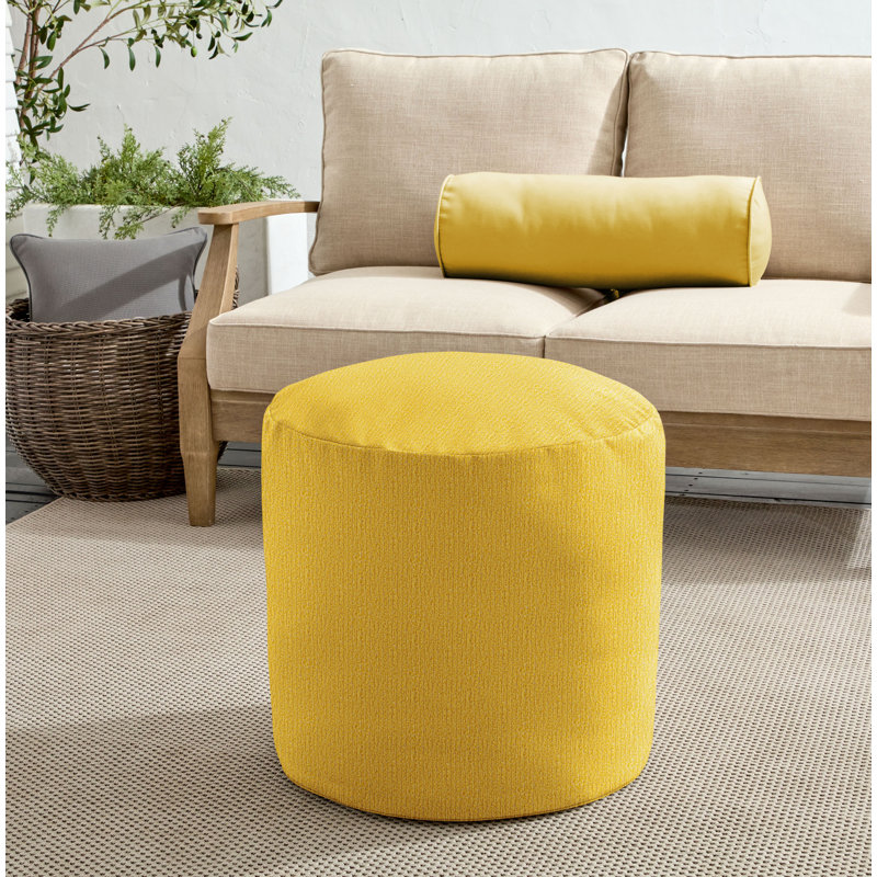 Repose-pieds d'extérieur rembourré avec coussin Sunbrella®, Jaune
