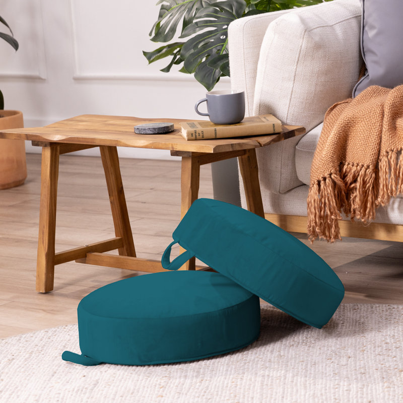Overstuffed Microfiber Cushions, 2-Pack, Peacock