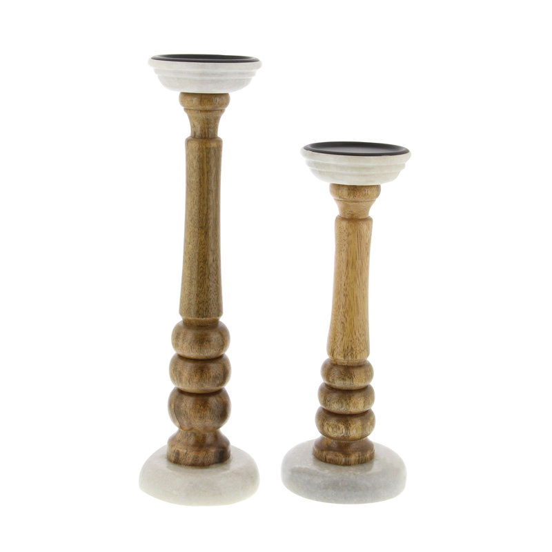 Wood Tabletop Candlestick