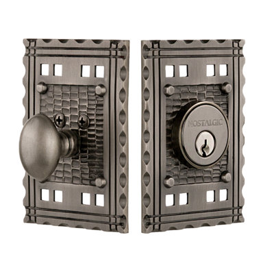 Nostalgic Warehouse Craftsman Plate Single Cylinder Deadbolt