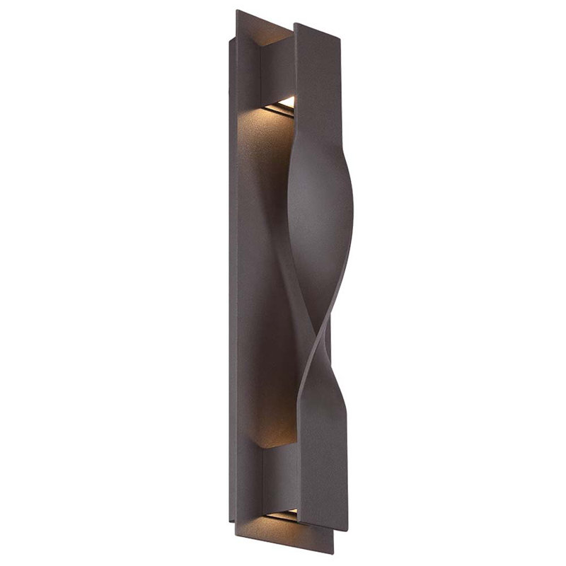 Bronze Twist LED Outdoor Wall Light with White Diffuser
