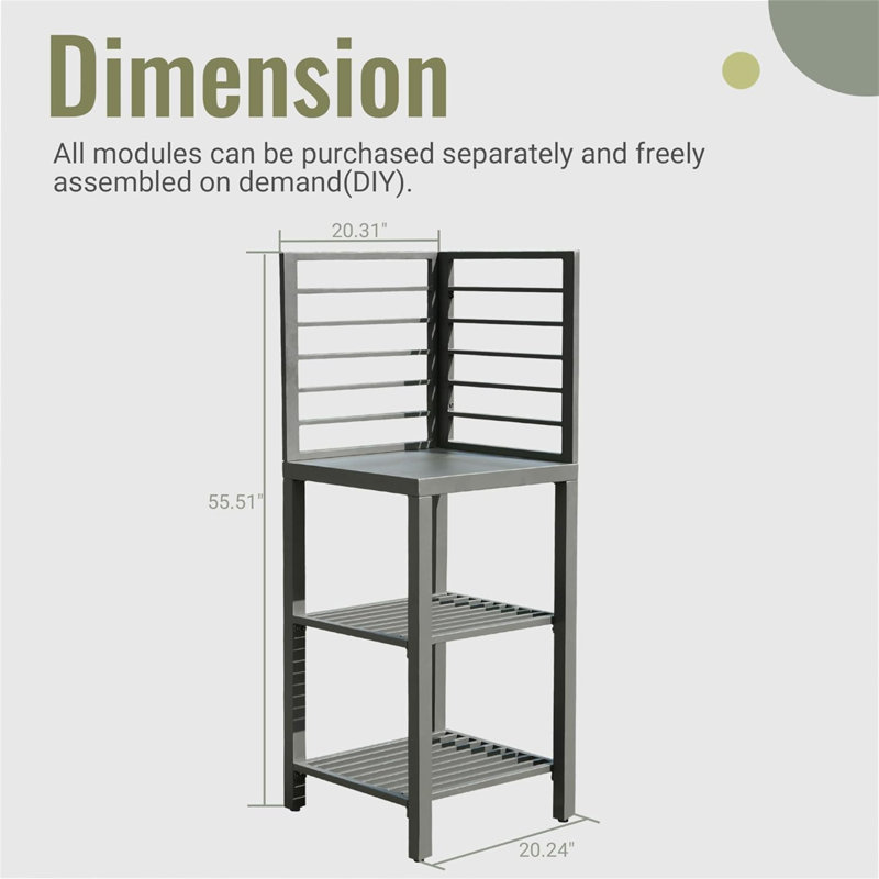 Îlot de cuisine extérieur avec rangement (tabouret non inclus)