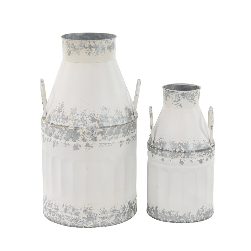 Premo Metal Decorative Bottle, White