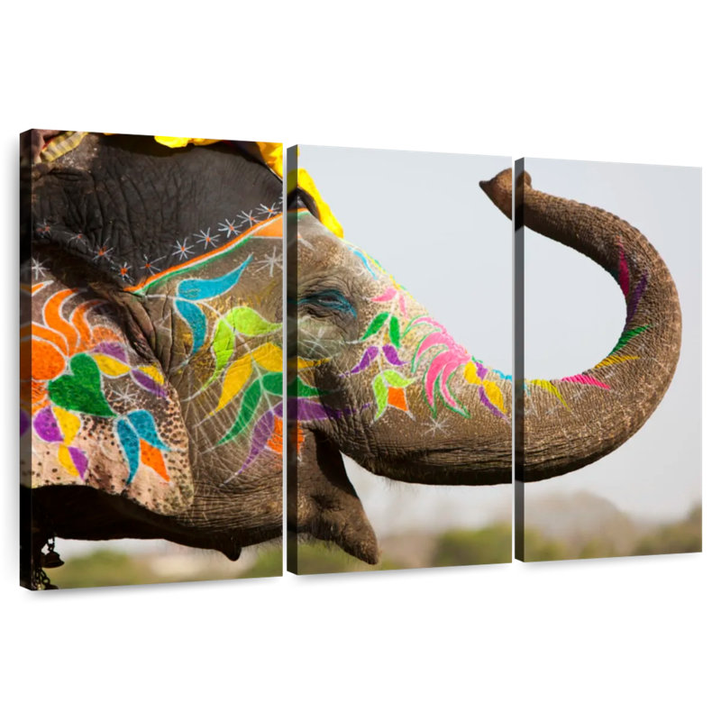 Brampt Jaipur Festival Elephant, H 24 po x l 38 po