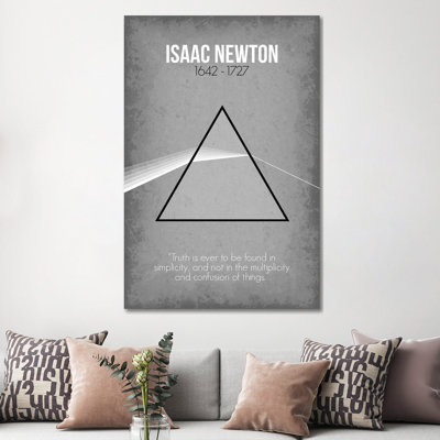 Isaac Newton by GetYourNerdOn - Wrapped Canvas Print