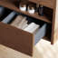 Meuble-lavabo simple 47,24 po avec plateau en pierre Solerno, bois massif, plateau en pierre gris foncé