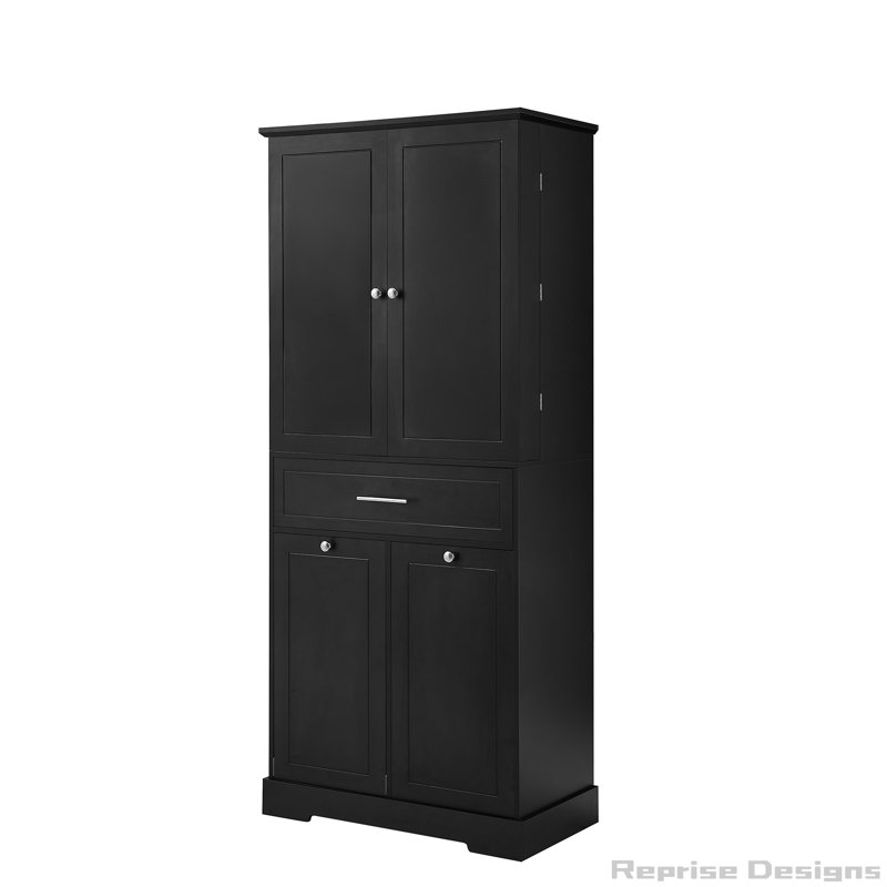 Armoire de rangement autoportante pour salle de bain avec panier à linge inclinable, Blanc