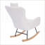 Chaise berçante, rembourrée en peluche blanche pour chambre de bébé / salon | Style de nounours | Revêtement en peluche