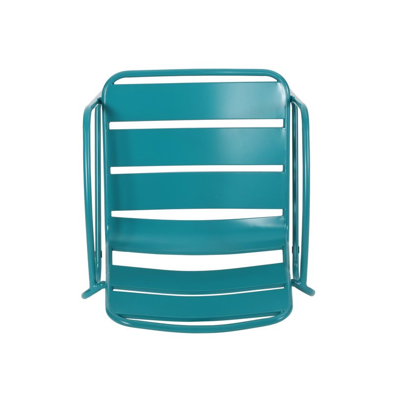 Teal Iron Chair: Enjoy Relaxing Outdoors, 24.67 In. Depth, 27.19 Width, 24.66 Height, 14.13 Lb Patio Relaxation Delight,