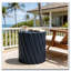 Modern Navy Blue Outdoor Table with Fluted Design