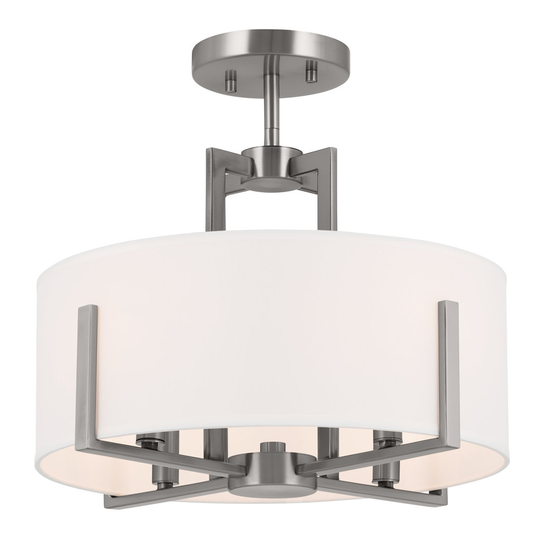 Bakar Fabric Semi Flush Mount Latitude Run® Fixture 
