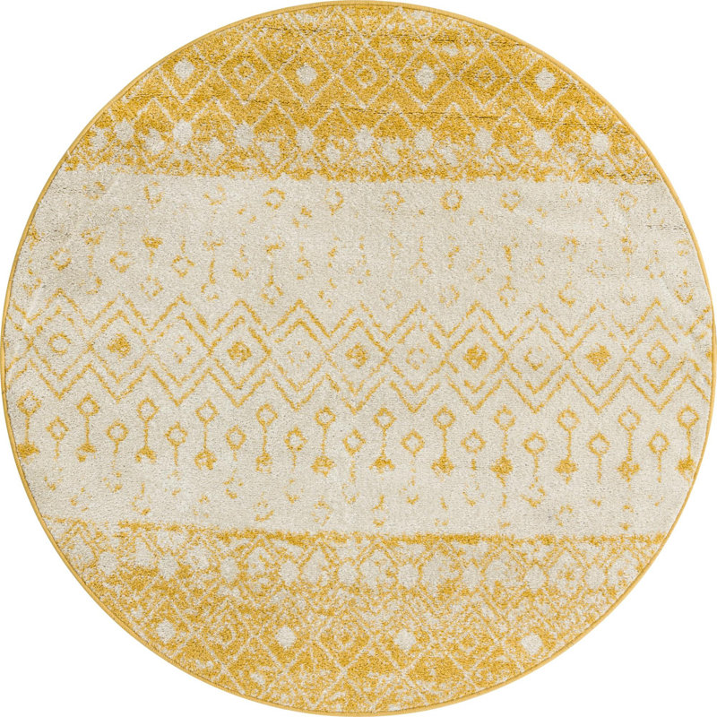 Tapis en polypropylène tissé à la machine Briehn, Rond 5 pi 3 po