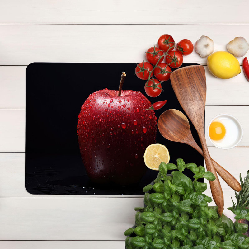 Planche à découper en verre Red Apple Design avec un style moderne pour une touche artistique unique dans les essentiels de la cuisine