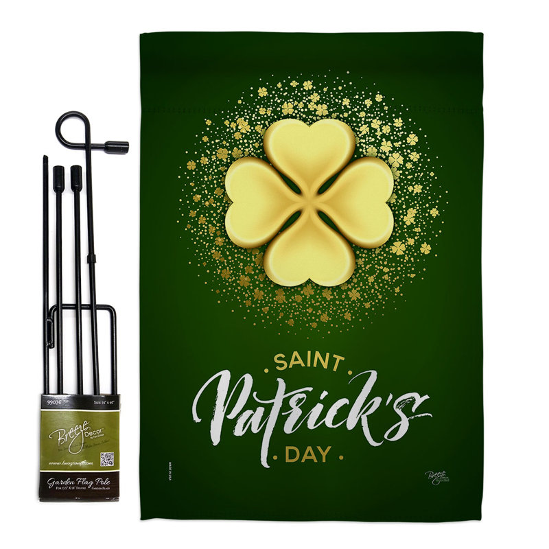 Double Sided 18.5'' H x 13'' W Polyester St. Patrick's Day Flag Set