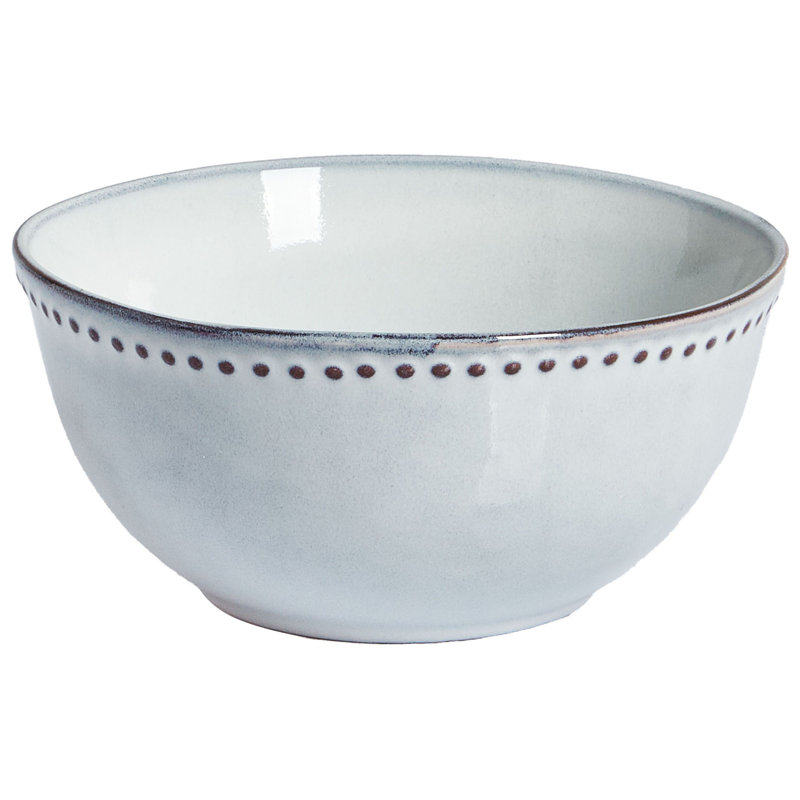 Set of 12 Dinnerware CHERVIL Stoneware Light, Blue