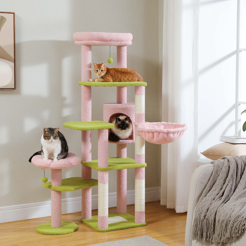 Epifanio 59'' H Cat Tree, Pink