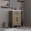 20 po L x P 18 po. Meuble-lavabo en chêne gris, comptoir en acrylique, robinet, meuble-lavabo à miroir 20 po x P 18 po, robinet inclus-1907957310