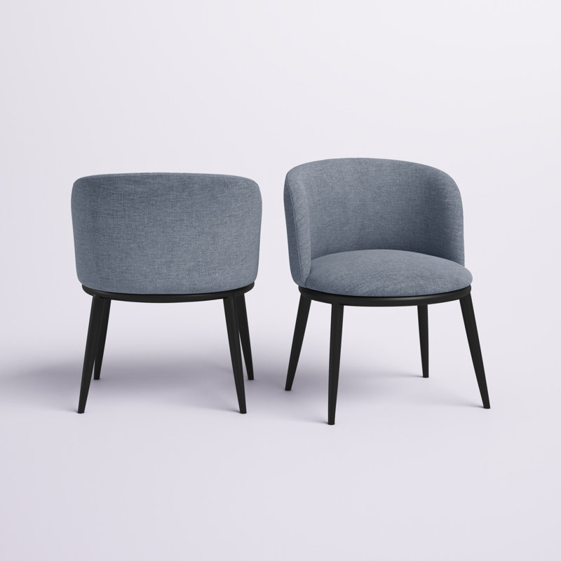 Swayzee Fabric Dining Chair with Iron Legs, Gray