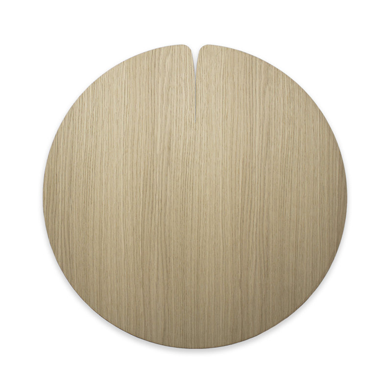 Nelumbo Wood Geometric Round Placemat, Oak