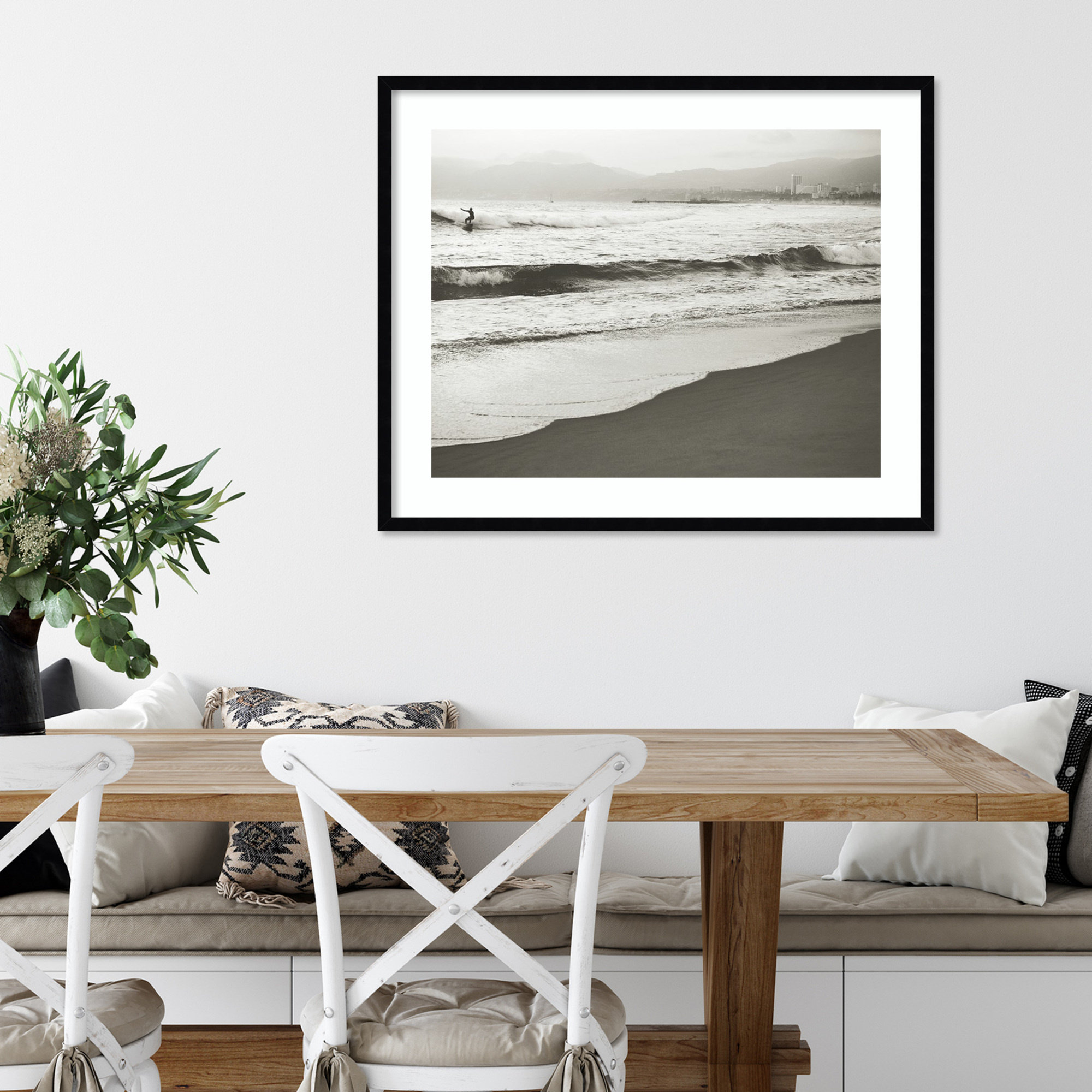 BW Surfer No. 1 by Myan Soffia, 27" H x 33" W, Black Framed