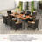 9 Pcs Patio Dining Set For 8 Large Conversation Set W/ Umbrella Hole Seat Cushion