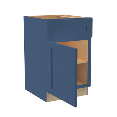 Meuble bas de cuisine Gallery Express Mercer assemblé, dimensions : 53,3 cm (L) x 61 cm (P) x 87,6 cm (H), avec tiroir à gauche, couleur bleu marine