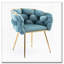 Chaise d'appoint en velours - Pieds en métal plaqués or - Conception moderne simple-1518117706