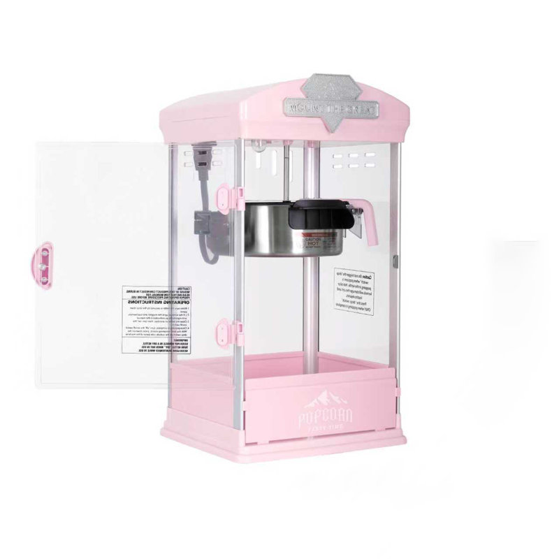 Machine à maïs soufflé commercial de 8 onces avec plateau chauffant, popper de comptoir portable pour cinéma maison, fêtes et événements, rose