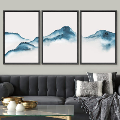 " Abstract Mountain Canvas Prints Home Artwork Decoration Living Room Bedroom " 3 - Pieces