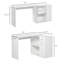 Bureau d'ordinateur en L, bureau d'angle rotatif à 180 ° avec tablettes de rangement, tiroir et armoire, poste de travail pour bureau personnel, blanc