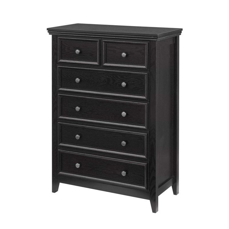 Commode moderne à 6 tiroirs avec glissières en métal lisse, rangement spacieux et conception de pieds unique pour l'organisation du salon