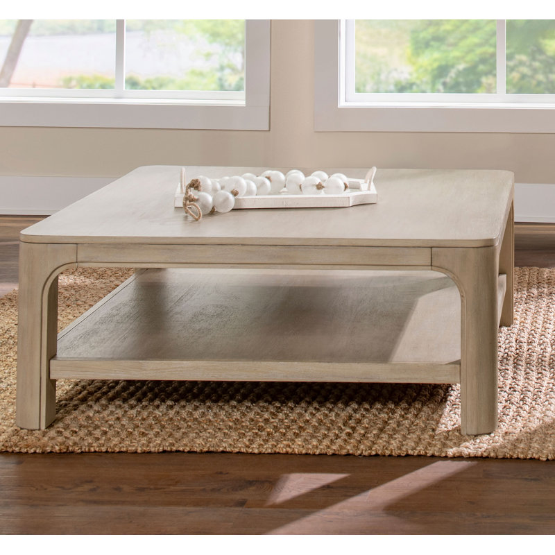 40.4" W Coastal Coffee Table, Weathered Mango