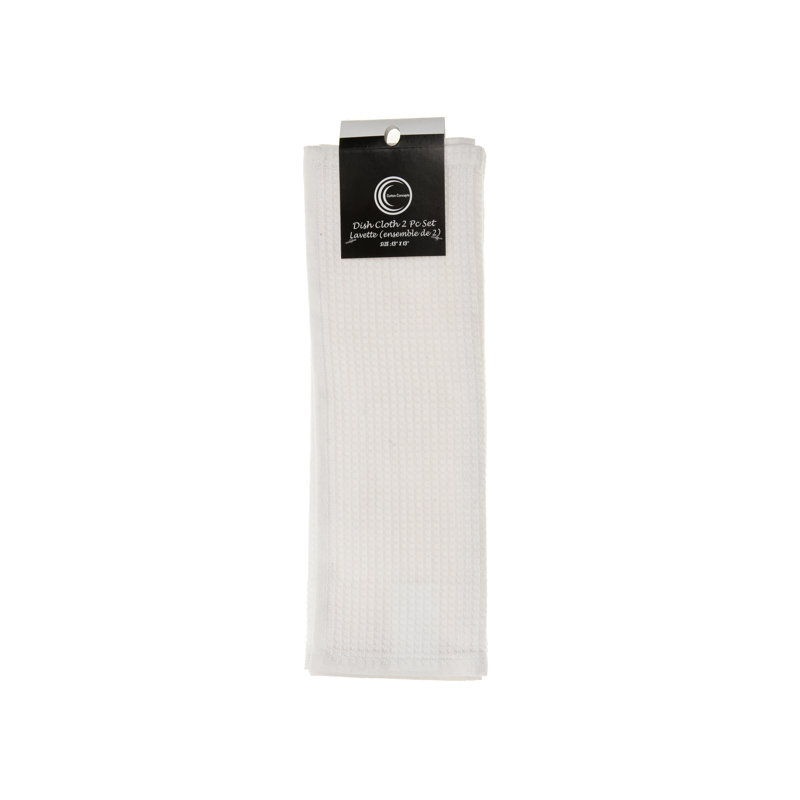 Cotton Waffle Dish Cloth Kitchen Towel, White