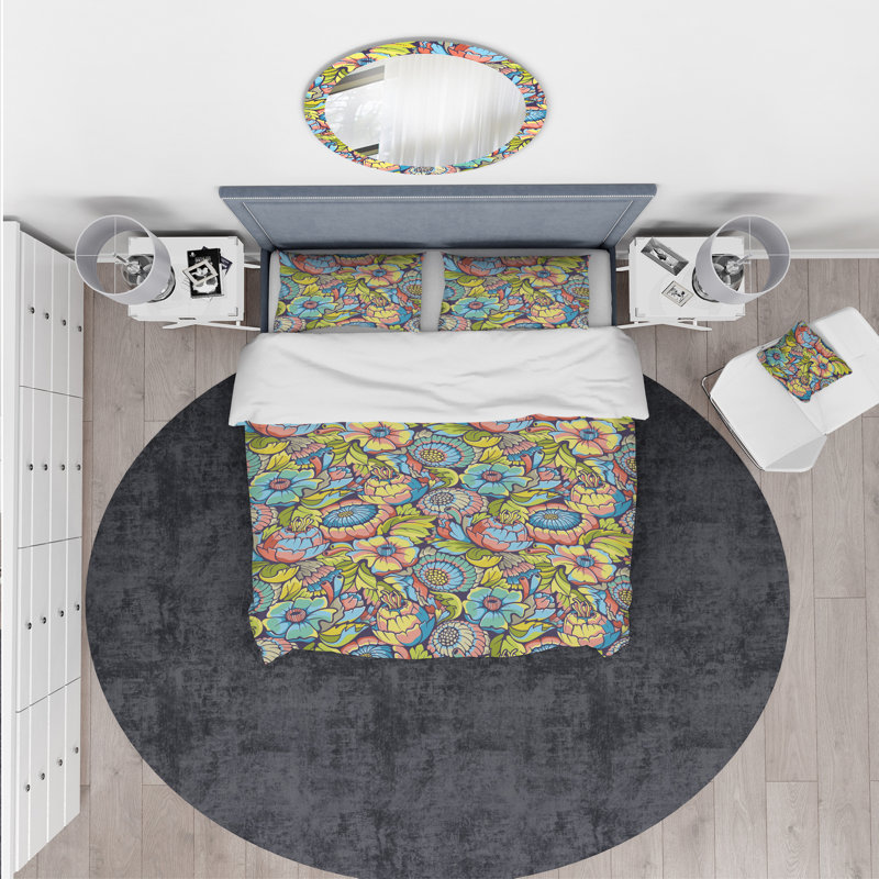 Ensemble de housse de couette moderne et contemporaine, Housse de couette très grand + 2 taies décoratives