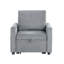 Élégant fauteuil en velours côtelé gris avec méridienne coulissante et poche latérale pour le balcon - une option confortable