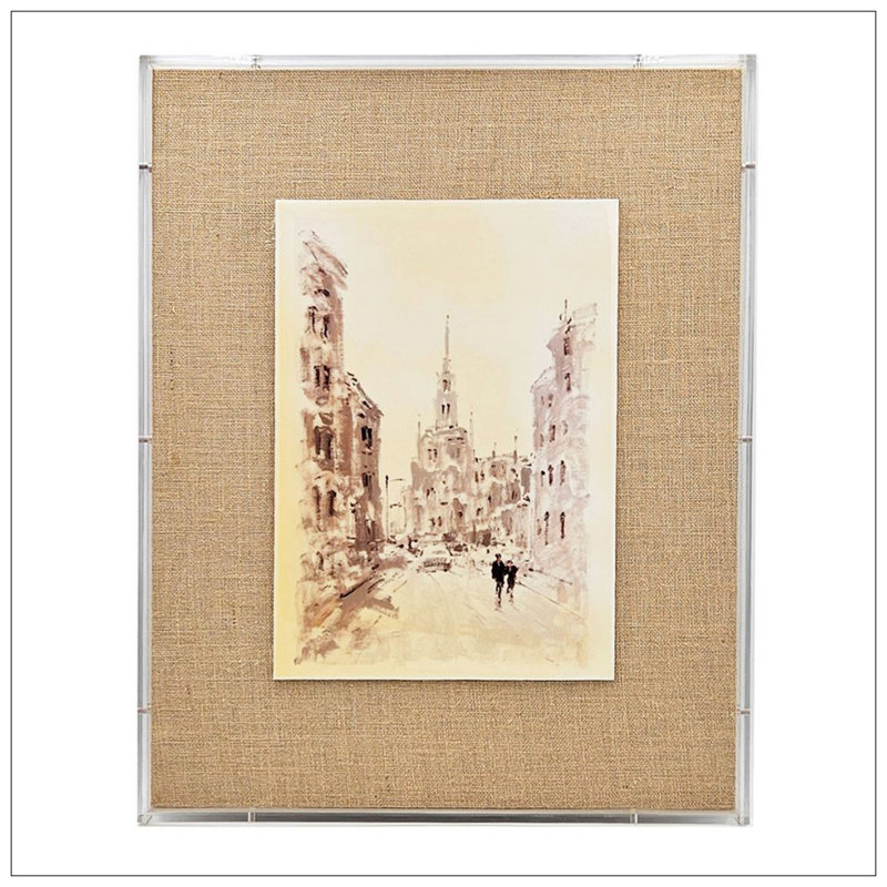 European Cities Watercolor Prints with Brown MDF Frames