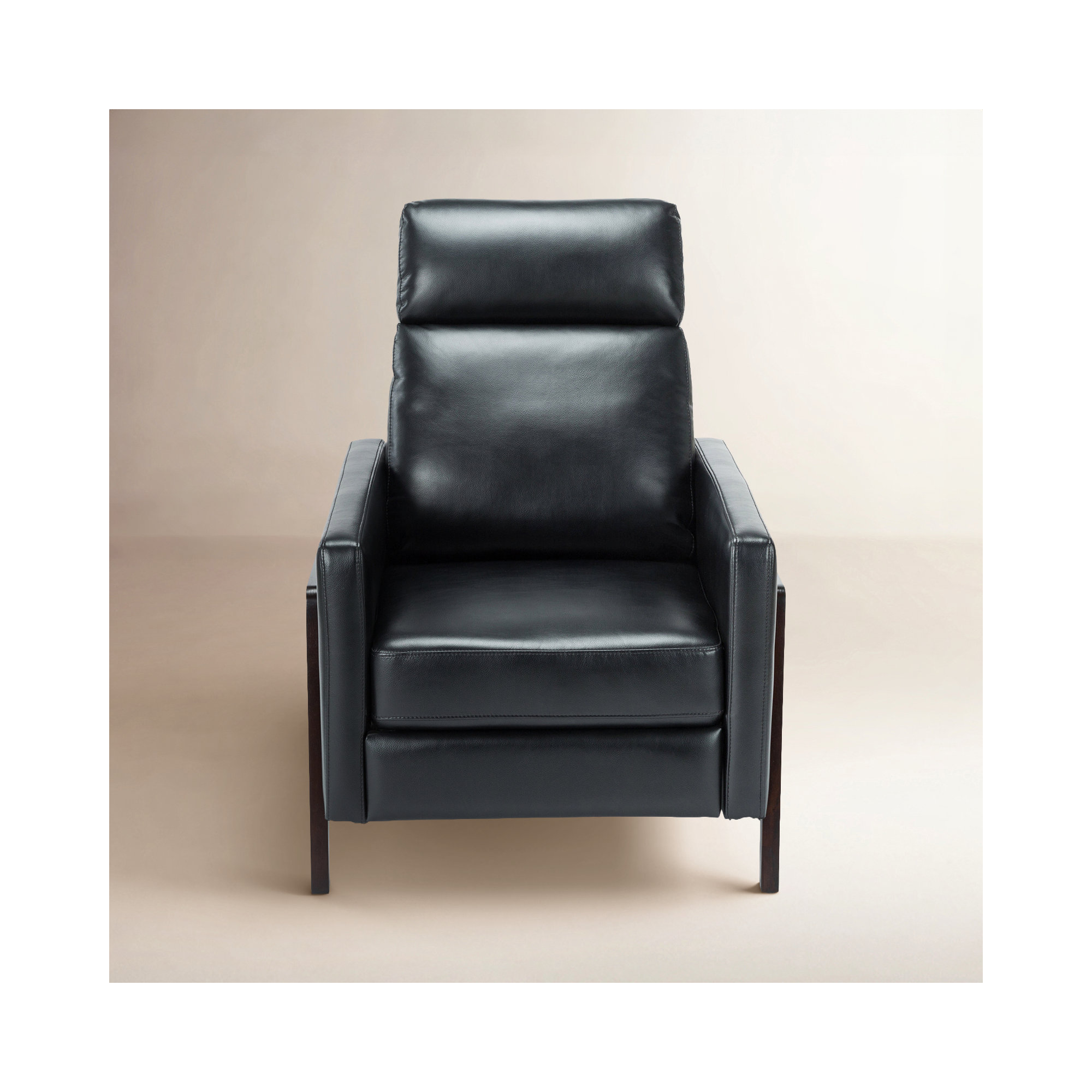Bosse Vegan Leather Recliner, Black Performance Faux Leather