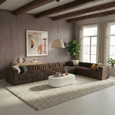 Tissu 8 pièces Demars Velvet Performance Canapé modulaire modulaire