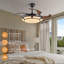 Ventilateur de plafond rétractable de 42 po avec lumière, ventilateur de lustre moderne à DEL avec télécommande, pales réglables à 6 vitesses, moteur à courant continu silencieux, éclairage à intensité variable pour le salon, la chambre à coucher, la salle à manger