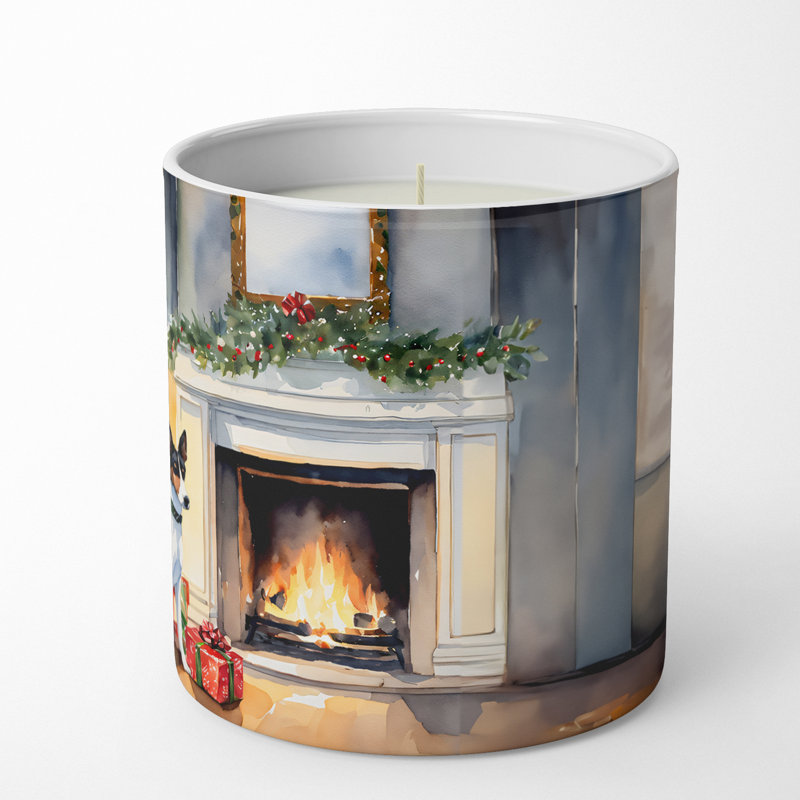 Bougie de Noël parfumée avec support en céramique