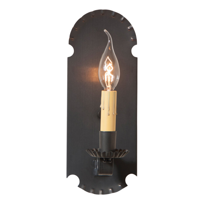 Applique murale chandelle 1 lumière à intensité variable en noir Kalena