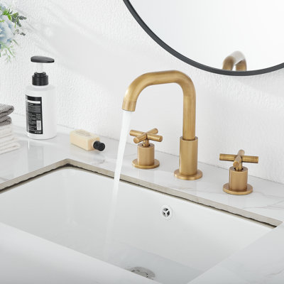 2-handle Bathroom Faucet with Drain Assembly