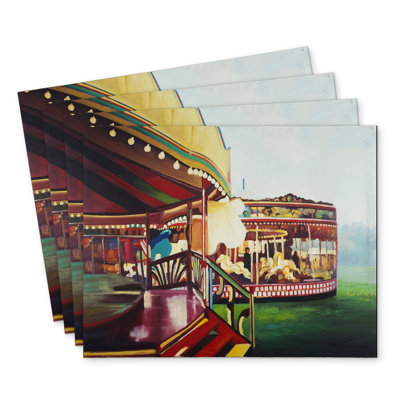 Carousel in a Carnaval Polyester Bonniview (Set of 4) Decor