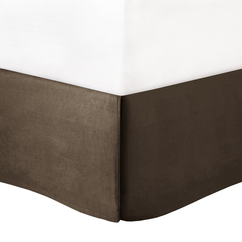 Édredon 7 pièces Charmeuse - Jupe de lit plissée taupe