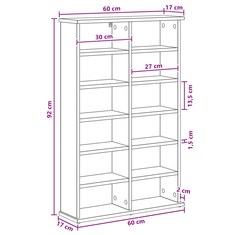  CD Cabinet Engineered Wood Media Storage Solution Modern Furniture Home