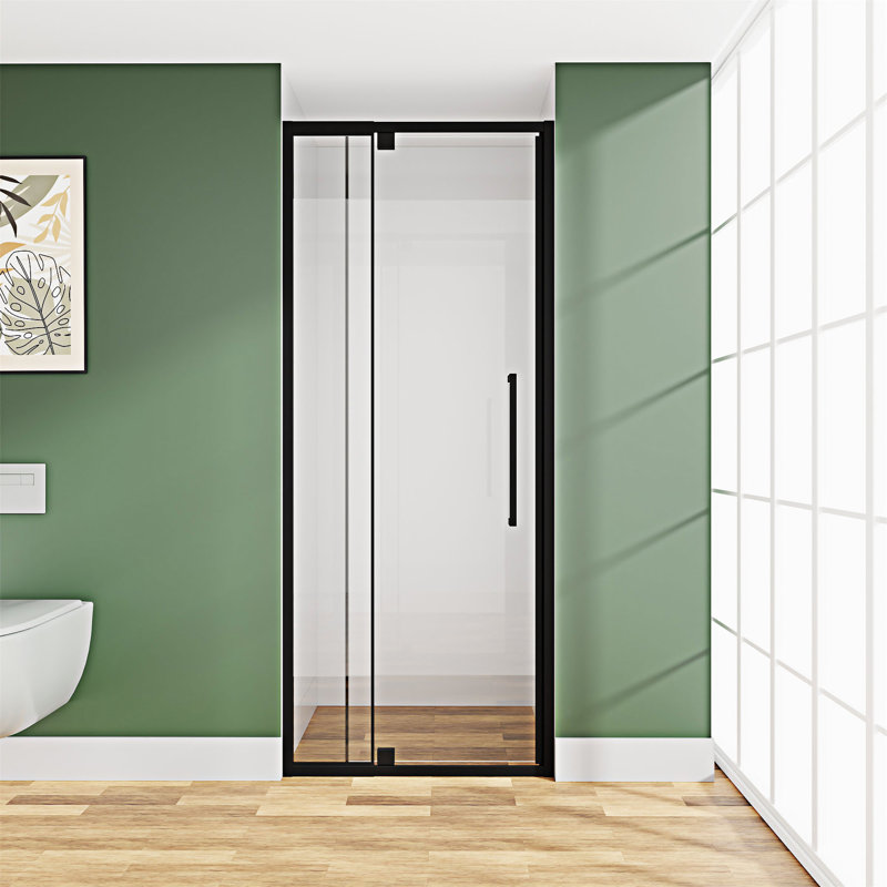Porte de douche en verre à charnière semi-sans cadre