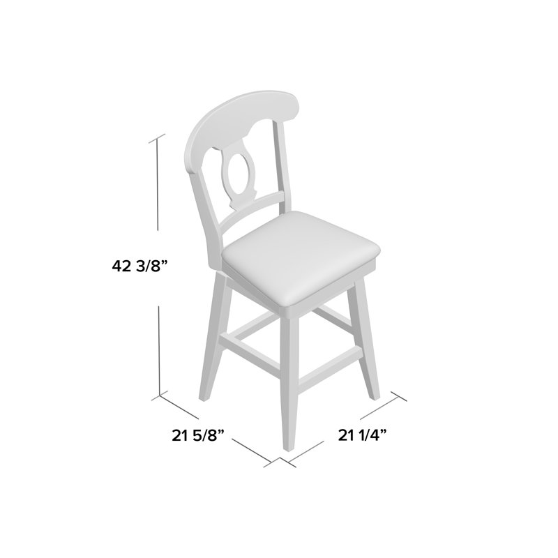 Fortville Swivel Upholstered Counter Stool, Antique Black, Counter Stool (25.8" Seat Height)